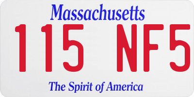 MA license plate 115NF5