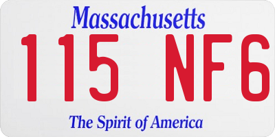MA license plate 115NF6