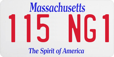 MA license plate 115NG1