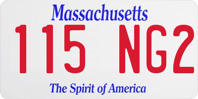 MA license plate 115NG2