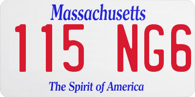 MA license plate 115NG6