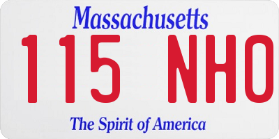 MA license plate 115NH0