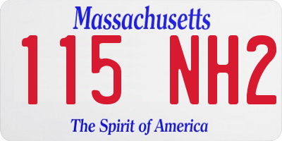 MA license plate 115NH2