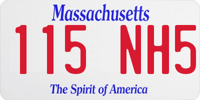 MA license plate 115NH5