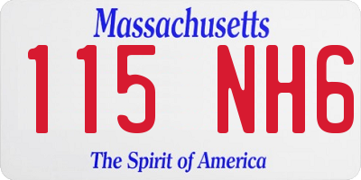 MA license plate 115NH6