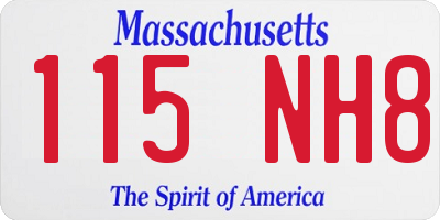 MA license plate 115NH8