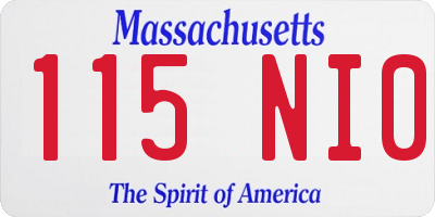 MA license plate 115NI0