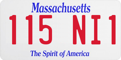 MA license plate 115NI1