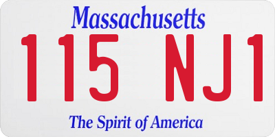 MA license plate 115NJ1
