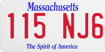 MA license plate 115NJ6