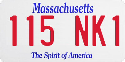 MA license plate 115NK1