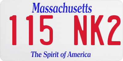 MA license plate 115NK2
