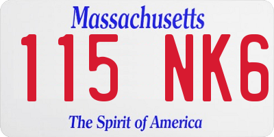 MA license plate 115NK6