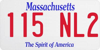 MA license plate 115NL2