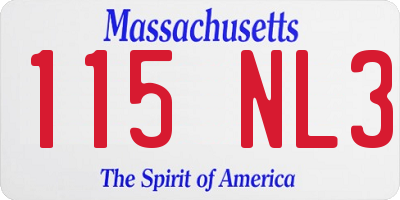 MA license plate 115NL3
