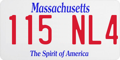 MA license plate 115NL4