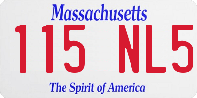 MA license plate 115NL5