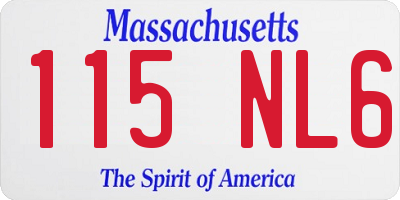 MA license plate 115NL6