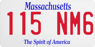 MA license plate 115NM6