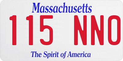 MA license plate 115NN0