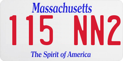 MA license plate 115NN2