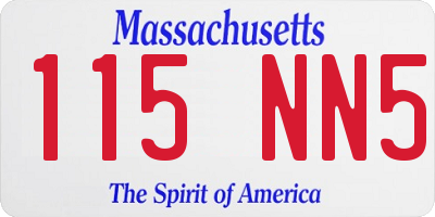 MA license plate 115NN5