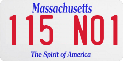 MA license plate 115NO1
