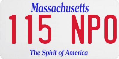 MA license plate 115NP0