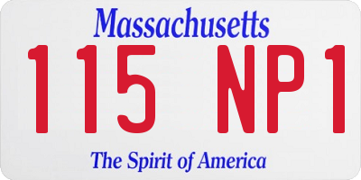 MA license plate 115NP1