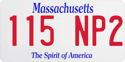 MA license plate 115NP2