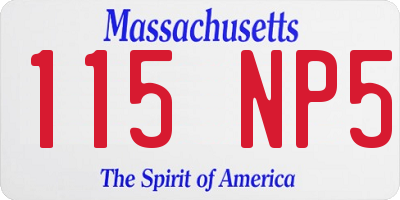 MA license plate 115NP5