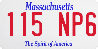 MA license plate 115NP6