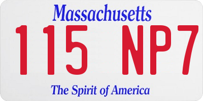 MA license plate 115NP7