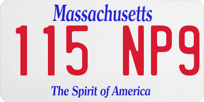 MA license plate 115NP9