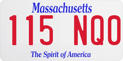 MA license plate 115NQ0