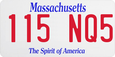 MA license plate 115NQ5