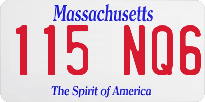 MA license plate 115NQ6