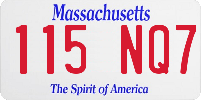 MA license plate 115NQ7