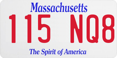 MA license plate 115NQ8