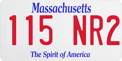 MA license plate 115NR2