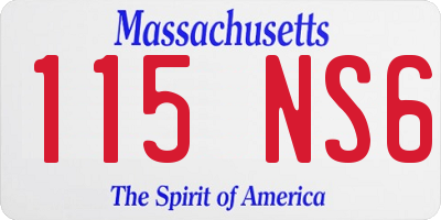 MA license plate 115NS6