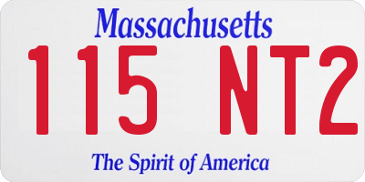 MA license plate 115NT2