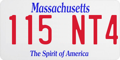 MA license plate 115NT4