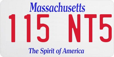 MA license plate 115NT5