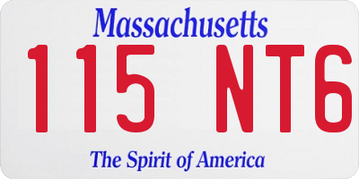 MA license plate 115NT6