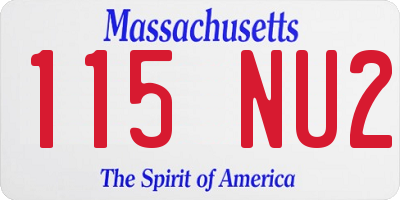 MA license plate 115NU2