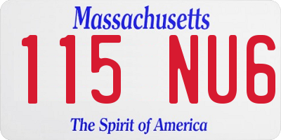 MA license plate 115NU6