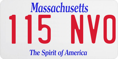 MA license plate 115NV0