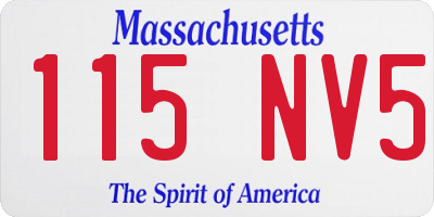 MA license plate 115NV5