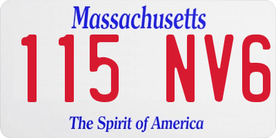 MA license plate 115NV6